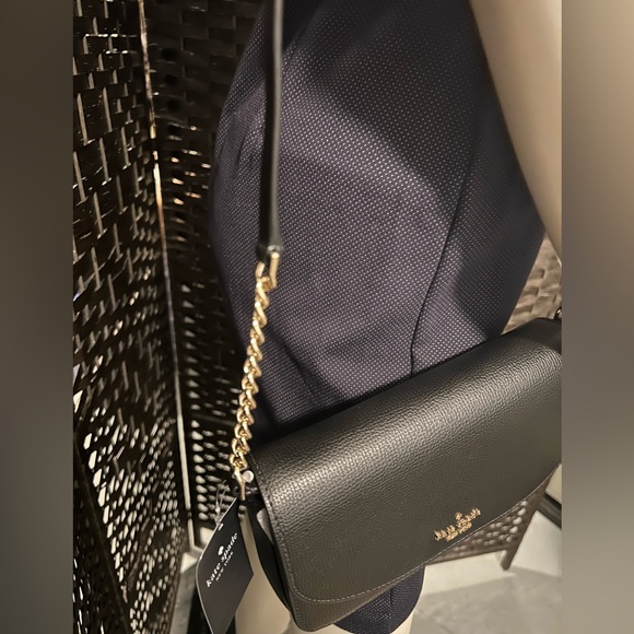Kate Spade Kristi black leather chain detail  adjustable crossbody bag Msrp  249 - Picture 6 of 15